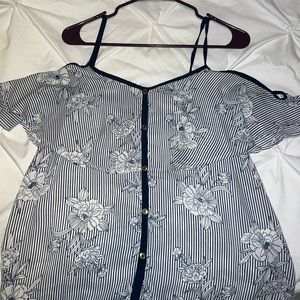 Floral Cold Shoulder Blouse